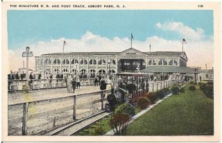 Miniature Railroad And Pony Track At Asbury Park Nj Postcard