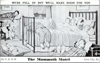 Cave City Ky Mammoth Motel 1950s Advertising Postcard