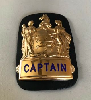 Captain Rank Police Hat Badge Pin Pinback Emblem Insignia Gold - Colored Metal