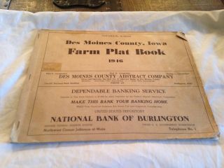 1946 Des Moines County Burlington Ia Iowa Farm Plat Book Directory Centennial 46