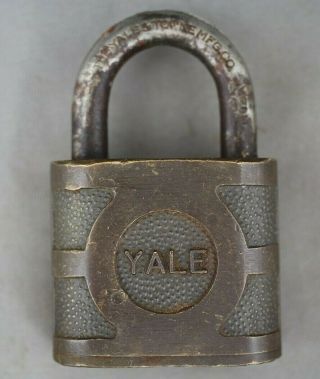 Vintage Antique Brass Padlock Yale & Towne Pin Tumbler