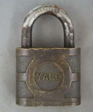 Vintage Antique Brass Padlock Yale & Towne Pin Tumbler 2