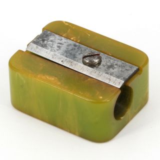 Vintage Marbled Green Bakelite Pencil Sharpener
