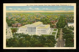 Washington Dc Postcard Government Buildings Us Supreme Court Linen