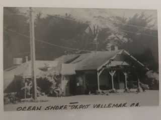 Vallemar California Ocean Shore Os Railroad Depot B&w Real Photo Postcard Rppc