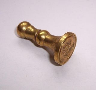Vintage Small Solid Brass Wax Seal Stamp - Rose