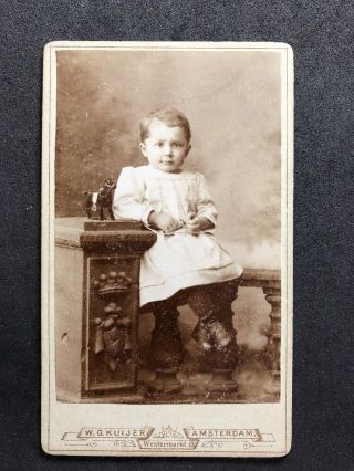 Netherlands Victorian Carte De Visite Cdv: Named Family: Boy With Toy Horse