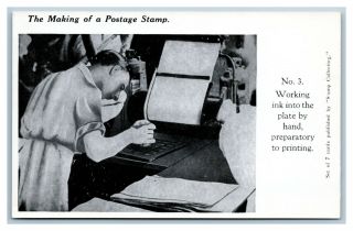 Uk The Making Of A Postage Stamp No.  3 Into The Plate By Hand Circa 1905
