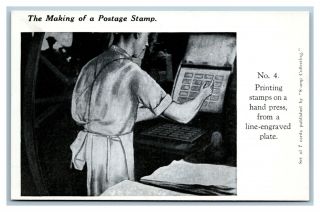 Uk The Making Of A Postage Stamp No.  4 Printing From Engraved Plate Circa 1905