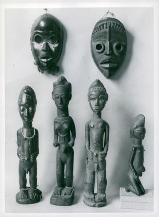 Dance Masks And Wooden Sculptures From Ivory Coast In The Ethnographic Museum -