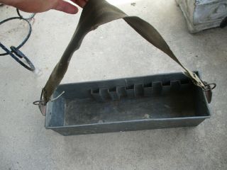 Vintage Metal Tool Box Tote Tray Caddy With Strap