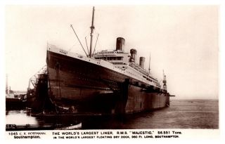 R.  M.  S.  Majestic,  White Star Line,  In Dry Dock,  Rpc