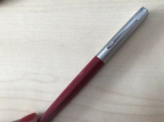 Vintage Parker Red & Stainless Steel Fountain Pen