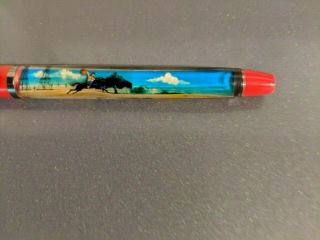 Vintage Texas The Lone Star State Float/ Floaty Pen Cowboy Oil Wells