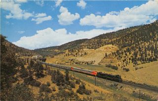 Santa Fe Railroad Train Raton Pass Mexico Postcard