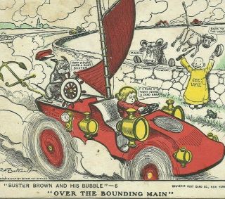Outcault Buster Brown His Bubble Over The Bounding Main Cordova 1906 Postcard