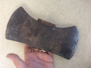 Vintage antique double axe head logging felling old “WARDS MASTER QUALITY” 7