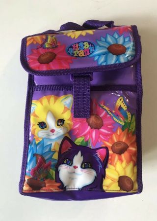 Vtg Lisa Frank Rare Insulated Lunch Box Tote Bag Kittens Cat