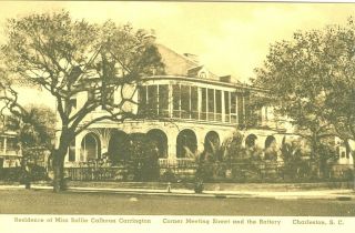 Charleston Sc The Residence Of Miss Sallie Calhoun Carrington
