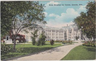 Lincoln,  Nebraska / State Hospital For Insane / Antique Postcard