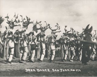 Navajo Deer Dance At San Juan Pueblo 8 X 10 Photograph Circa 1907