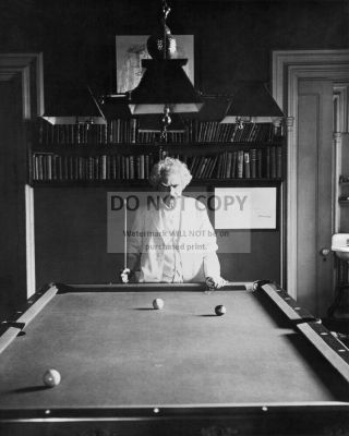 Mark Twain Playing Pool Samuel Clemens Writer Billiards - 8x10 Photo (fb - 465)