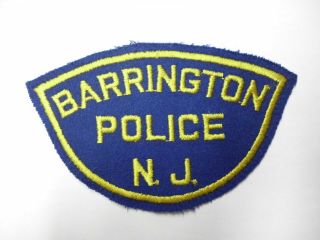 Old Vintage Barrington Police Patch Nj Jersey Felt Patch