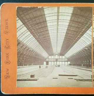 1870s Interior Grand Central Depot Railroad Nyc Subway York City Stereoview