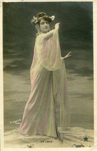 Vintage French Rppc Postcard - Actress Miss De Leka Tc623