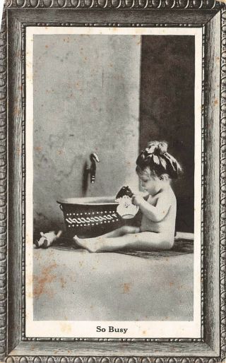 M2324 Young Child Taking A Bath Postcard