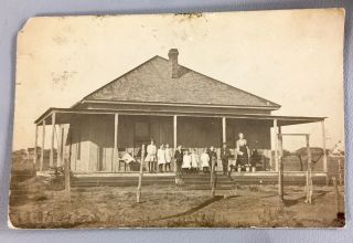 Old School House And Children Real Photo Postcard Rppc