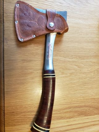 Vintage Eastwing Leather Handle Axe/hatchet With Leather Sheath