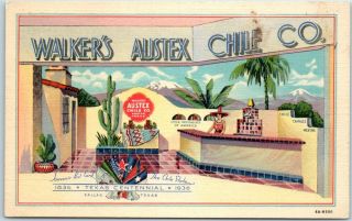 1936 Texas Centennial Expo Dallas Postcard " Walker 