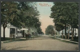 Gardiner Ulster County Ny: C.  1907 - 10 Postcard Main Street