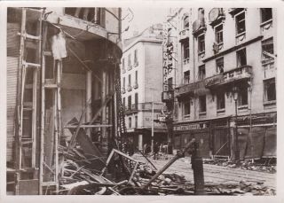 Vintage Silver Photo Spain Bombing Of Madrid Spanish Silver War 1930s