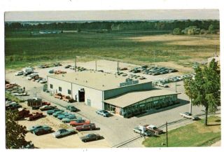 Belleville Michigan 1974 " Atchinson Ford Sales " - - Ask For Roy Glore - - Aerial View