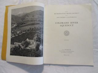 The Colorado River Aqueduct The Metropolitan Water Planning District So.  Cal.  1939 5