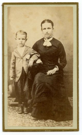 Post Civil War CDV bearded or tatooed woman with child Michigan 2