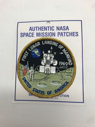 Vintage Authentic Nasa First Lunar Landing Of Mankind 1969 Apollo 11 Space Patch