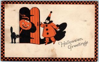 Vintage Gibson Halloween Postcard Jack O 