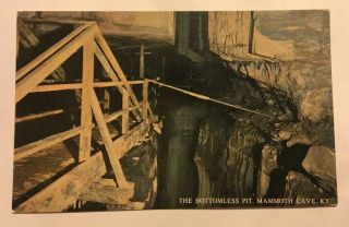Bottomless Pit Mammoth Cave Ky Kentucky Postcard Wrenn Vintage Circa 1910 Usa