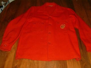Vintage Red Wool Coat Jacket Boy Scouts Of America Size 44 1960 