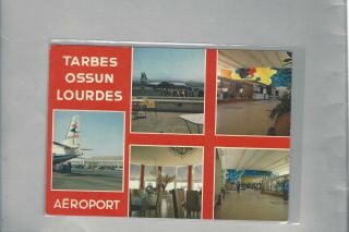 Air Inter Airlines F - 27s At Tarbes - Lourdes Airport French Pub.  Cont/l Postcard