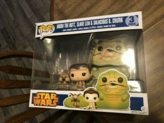 Funko Pop Exclusive Star Wars 6 " Jabba The Hutt With Slave Leia & Salacious B.