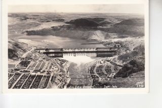 Ellis Real Photo Postcard Aerial View Grand Coulee Dam Wa