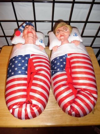 Ronald Reagan & First Lady Presidential Slippers Size Large