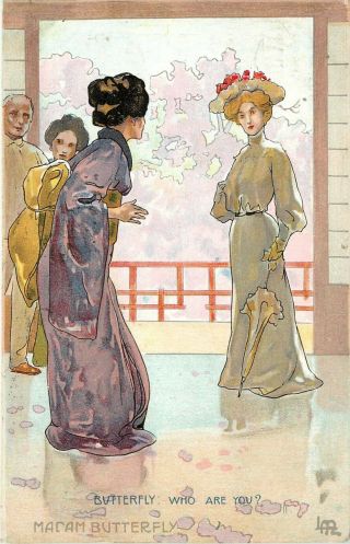 C1907 Opera Art Postcard Madame Butterfly Asks Pinkerton 