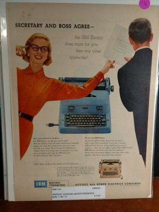 Vintage Ibm Electric Typewriter Boss Secretary Print Ad