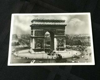 Vintage 1945 Arc De Triomphe Paris France Postcard