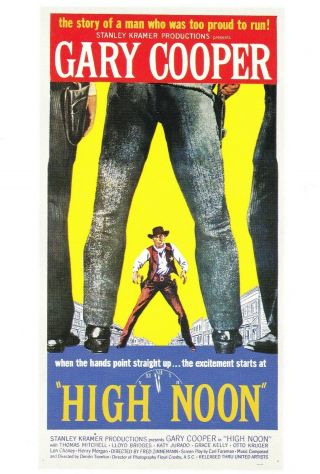 " High Noon " - Stars Gary Cooper & Grace Kelly Postcard Of The Movie Poster